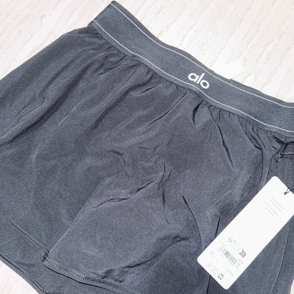 ALO Yoga Black Tennis Skirt